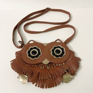 Lulu Owl Design Tan Crossbody Bag